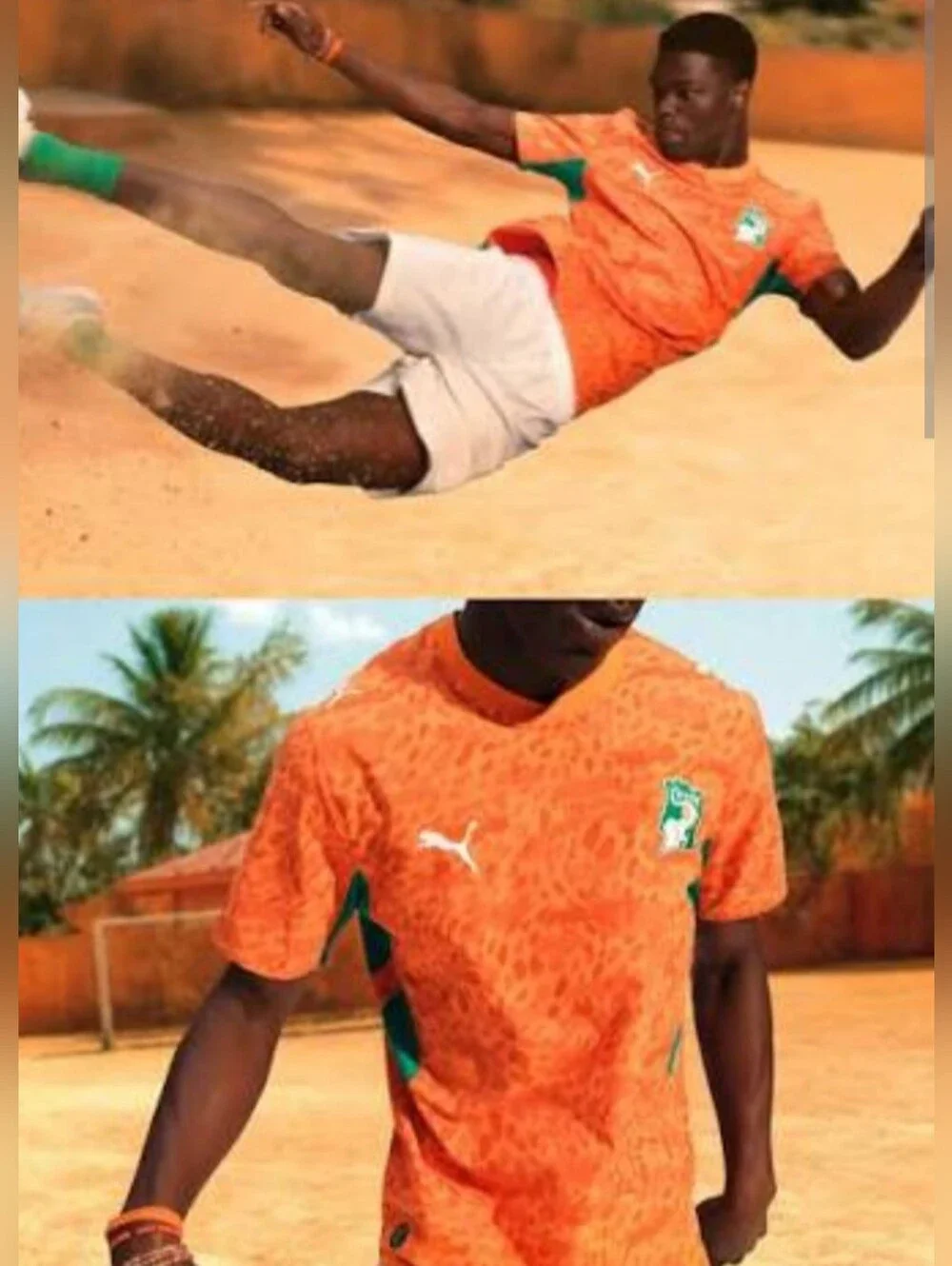 Puma Ivory Coast 2026 World Cup Orange/Green Soccer Kit Top&Shorts Kid's Small - Picture 10 of 16